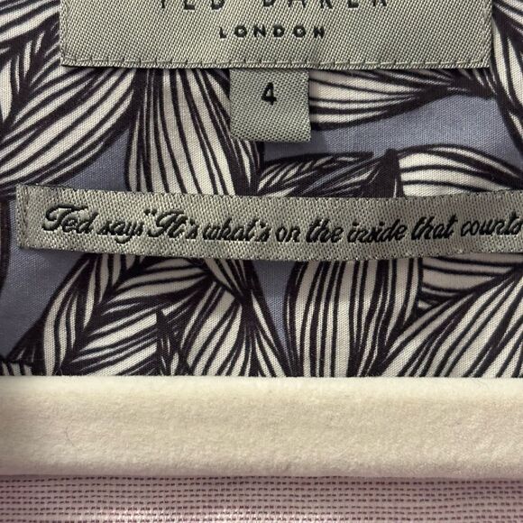 Ted Baker Men's Light Lavender Short Sleeve Shirt Linen Cotton Blend Size 4 or L - Picture 2 of 5